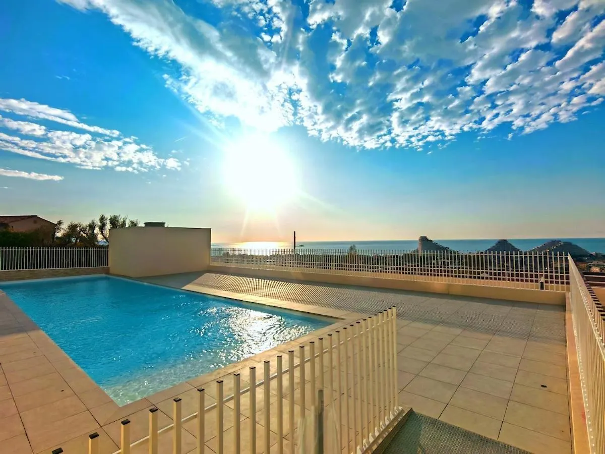 Bel Air Rooftop Pool Seaview Villeneuve-Loubet Apartmán